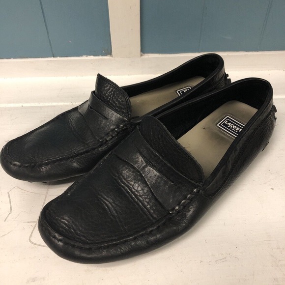 Lacoste PARIS Concours Men\'s Driving Loafers Black Fine Leather 9 Wide -‎ 9.5 main image 6